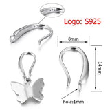 925 Sterling Silver Ear Hook Earrings Studs Base for Jewelry Making