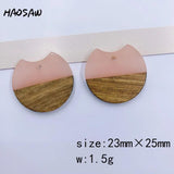 4Pcs 23*25MM Wood HandMade Earring Findings