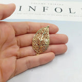 10 PCS Metal Alloy KC Plated Leaves Pendant Charms for Jewelry Making