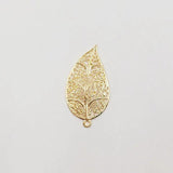 10 PCS Metal Alloy KC Plated Leaves Pendant Charms for Jewelry Making