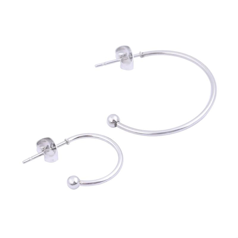 20pcs Stainless Steel 15mm 25mm Hoop Earring Posts Findings DIY Jewelry Making