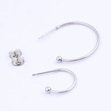 20pcs Stainless Steel 15mm 25mm Hoop Earring Posts Findings DIY Jewelry Making