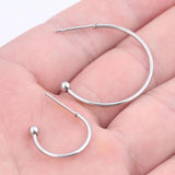 20pcs Stainless Steel 15mm 25mm Hoop Earring Posts Findings DIY Jewelry Making