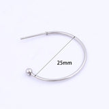 20pcs Stainless Steel 15mm 25mm Hoop Earring Posts Findings DIY Jewelry Making