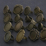 6 Pcs 2 Mix Inner Size 10-20 Style Ring Adjustable Settings Ring Blank/Base