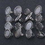 6 Pcs 2 Mix Inner Size 10-20 Style Ring Adjustable Settings Ring Blank/Base