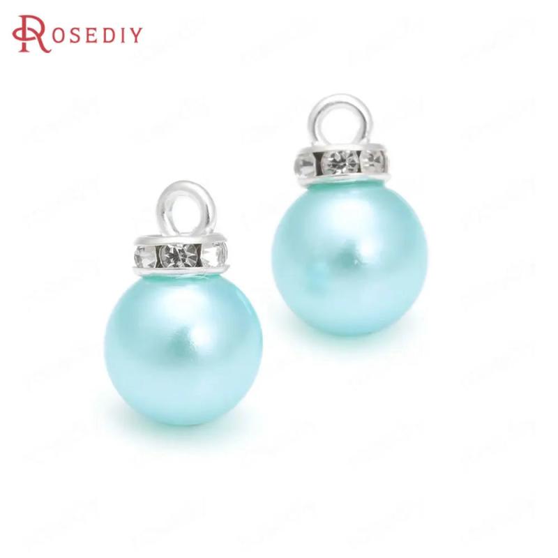 20PCS Plastic Pearls Round Ball Beads Charms Pendants Buttons