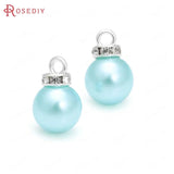 20PCS Plastic Pearls Round Ball Beads Charms Pendants Buttons
