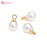 20PCS Plastic Pearls Round Ball Beads Charms Pendants Buttons
