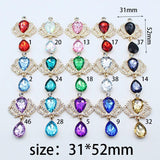 5pcs Golden Crown Alloy Rhinestone Wedding Wine Glass Brooch