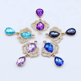 5pcs Golden Crown Alloy Rhinestone Wedding Wine Glass Brooch