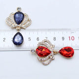 5pcs Golden Crown Alloy Rhinestone Wedding Wine Glass Brooch