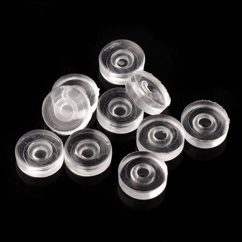 100pcs Silicone Heart Hamburger Earring Backs