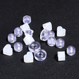 100pcs Silicone Heart Hamburger Earring Backs