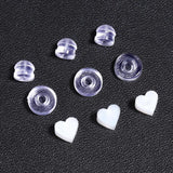 100pcs Silicone Heart Hamburger Earring Backs