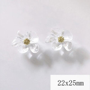 10 PCS Acrylic Flowers Hairpin Earrings DIY Jewelry Materials