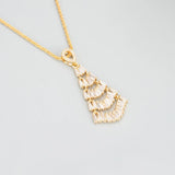 18K Rhodium Plated Zircon Pendants, 2pcs/Lot