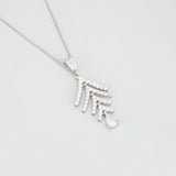 18K Rhodium Plated Zircon Pendants, 2pcs/Lot