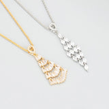 18K Rhodium Plated Zircon Pendants, 2pcs/Lot