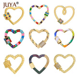 DIY Heart Clasp CZ Lock Hook Spiral Clasps Jewelry Making
