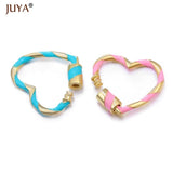 DIY Heart Clasp CZ Lock Hook Spiral Clasps Jewelry Making