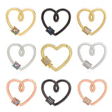 DIY Heart Clasp CZ Lock Hook Spiral Clasps Jewelry Making