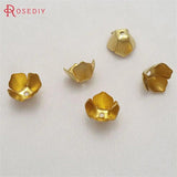 200PCS 8MM Brass Flower Beads Caps Diy Jewelry Findings