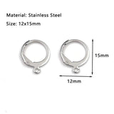 50pcs Stainless Steel DIY Earing Hooks Clasps Lever Back Ear Wire Hoop