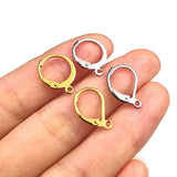 50pcs Stainless Steel DIY Earing Hooks Clasps Lever Back Ear Wire Hoop