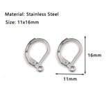 50pcs Stainless Steel DIY Earing Hooks Clasps Lever Back Ear Wire Hoop