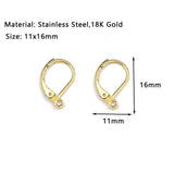 50pcs Stainless Steel DIY Earing Hooks Clasps Lever Back Ear Wire Hoop