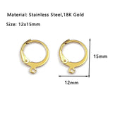 50pcs Stainless Steel DIY Earing Hooks Clasps Lever Back Ear Wire Hoop