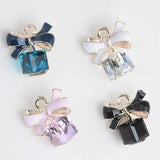 10Pcs Cube Center Bow Pendant/Diamond Alloy Jewelry Accessories