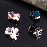 10Pcs Cube Center Bow Pendant/Diamond Alloy Jewelry Accessories