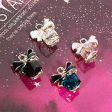 10Pcs Cube Center Bow Pendant/Diamond Alloy Jewelry Accessories