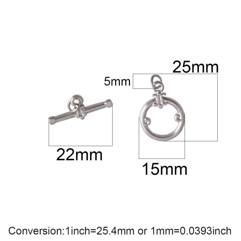 3pcs Stainless Steel Toggle Clasps for Bracelet Necklace DIY Jewelry Making