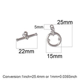 3pcs Stainless Steel Toggle Clasps for Bracelet Necklace DIY Jewelry Making