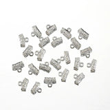 50pcs Tube Beads Spacer Pendants Silver Bail Clasp Hooks Jewelry Making DIY