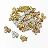 50pcs Tube Beads Spacer Pendants Silver Bail Clasp Hooks Jewelry Making DIY