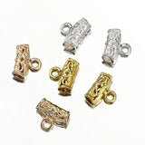50pcs Tube Beads Spacer Pendants Silver Bail Clasp Hooks Jewelry Making DIY