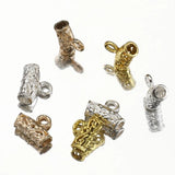 50pcs Tube Beads Spacer Pendants Silver Bail Clasp Hooks Jewelry Making DIY