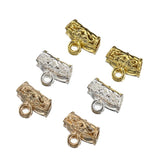 50pcs Tube Beads Spacer Pendants Silver Bail Clasp Hooks Jewelry Making DIY