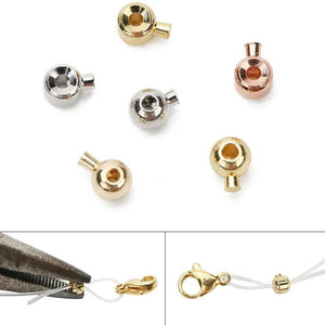 10pcs Copper Crimp End Beads 3mm Spacer Stopper for DIY Jewelry Making