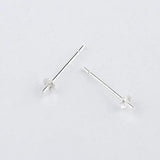 10pcs S925 Sterling Silver Pearl Empty Holder 3mm 4mm Ear Blank Base DIY Jewelry