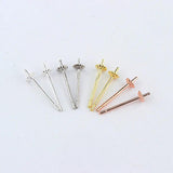 10pcs S925 Sterling Silver Pearl Empty Holder 3mm 4mm Ear Blank Base DIY Jewelry