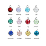 Birthstone Charm Crystal & Copper Materials 12 Colors January to December
