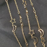 1 Meter Silver Moon Star Chain Necklace 7mm Hollow Copper Chains for DIY