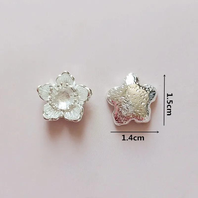 20 PCS Flowers Tray KC Gold/Silver Charm DIY Jewelry Making