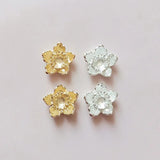 20 PCS Flowers Tray KC Gold/Silver Charm DIY Jewelry Making
