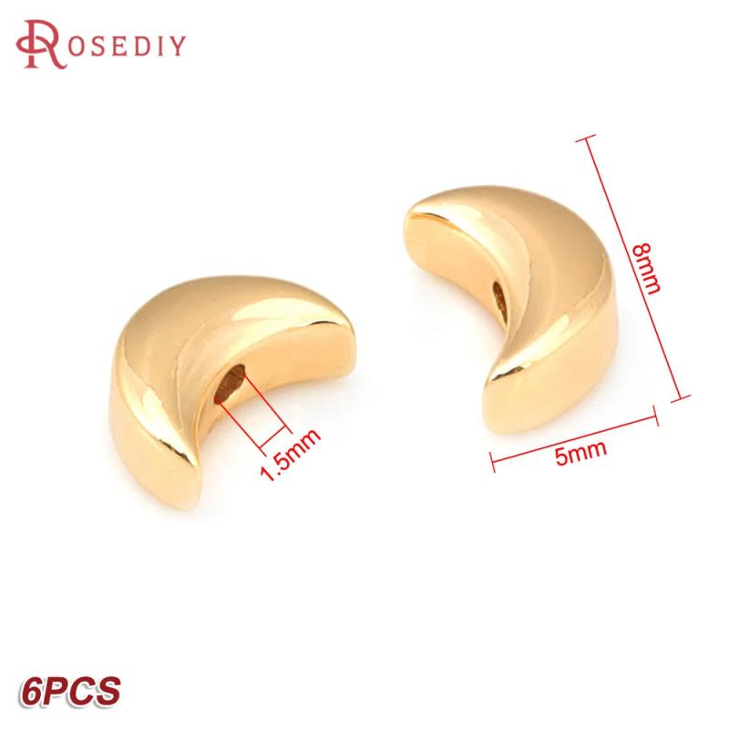 24K Brass Moon Rainbow Spacer Pigeon Star Cylinder Oval Beads